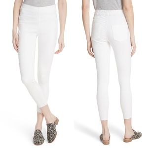 Free people raw high rise white jeggings